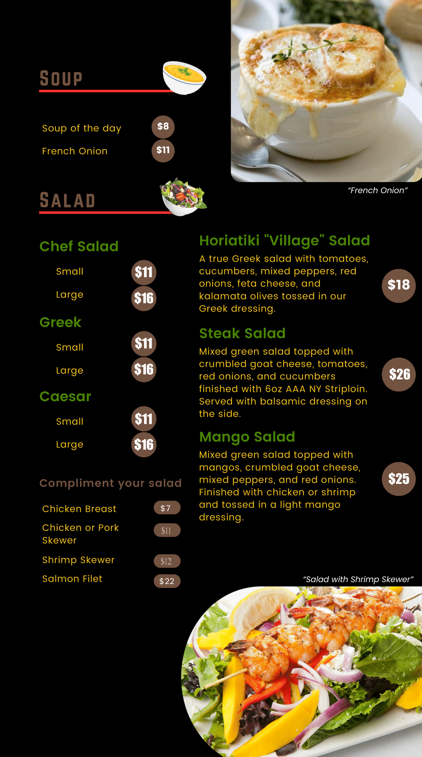 Dinner Menu page 2